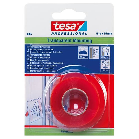 Tesa Fix Clear Double Sided Tape 1/2